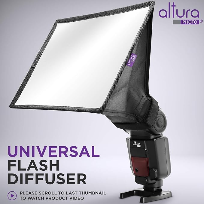 Flash Diffuser Light Softbox 9x7” by Altura Photo (Universal, Collapsible with Storage Pouch) for Canon, Yongnuo and Nikon Speedlight