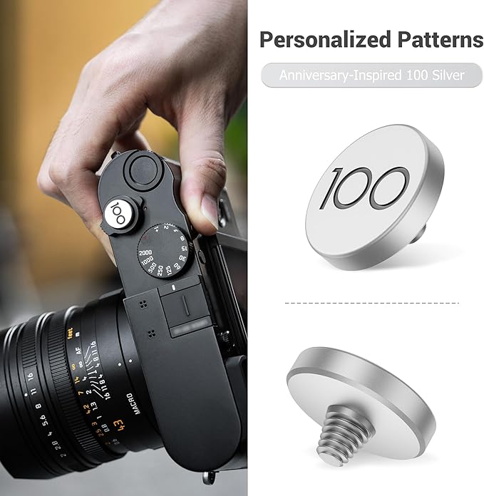 JJC Camera Shutter Button for Leica Q3 Q3 43 Q2 Q Q-P Digital Cameras, Soft Shutter Release Button with '100' Imprint for Leica's 100 Anniversary, Comfortable & Precise Pressing