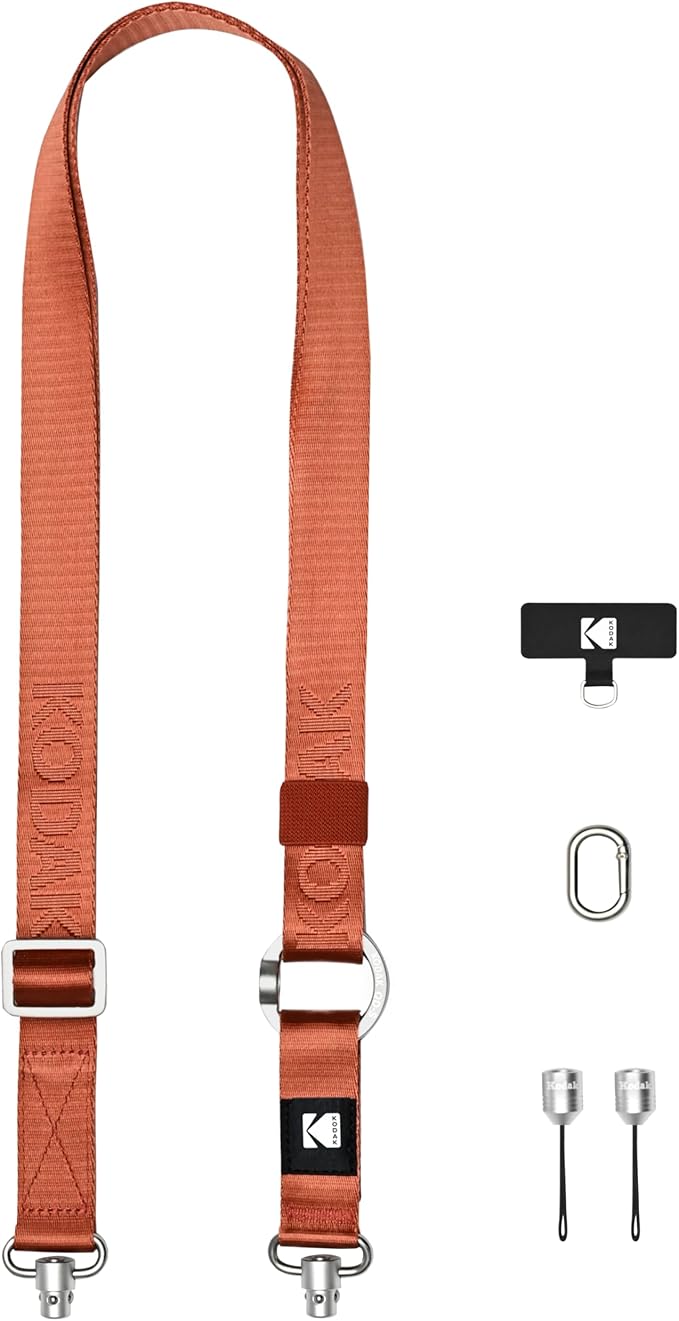 KODAK Multi-Purpose Camera Strap (Burgundy) - Quick-Detach System, Lightweight, Durable Metal Swivels, Multiple Usages, SLR Cameras, Compact Cameras, Smart Phones