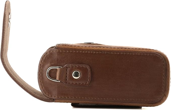 MegaGear Leather Camera Case with Strap, Compatible with Canon PowerShot S120, Nikon Coolpix P340, Panasonic Lumix DMC-ZS50, ZS45, Sony Cyber-shot DSC-RX100 III, IV, V – Brown