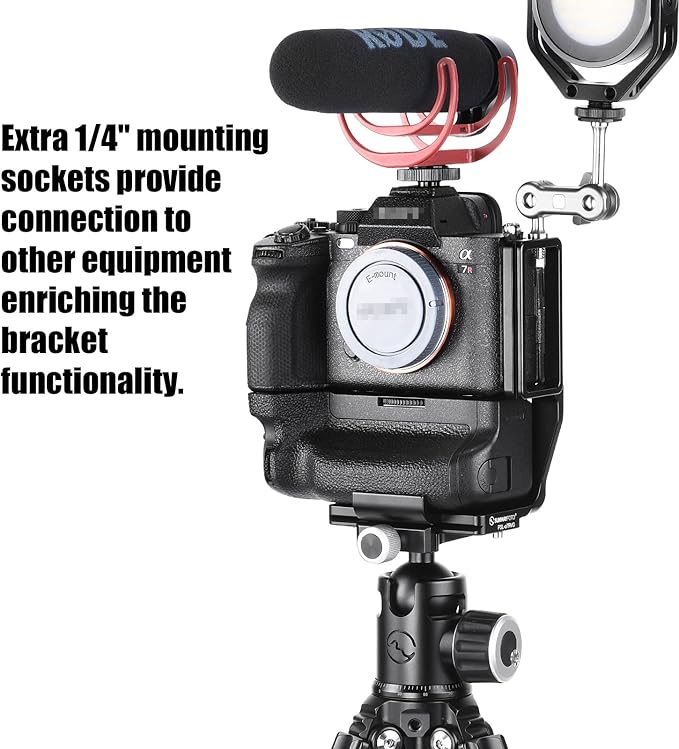 SUNWAY L-Bracket for Sony a7r V/a1/a7s3/a9 ii/a7r iv Camera with Vattery Grip VG-C4EM, Arca Swiss Quick Release L Plate, PSL-a7rvg
