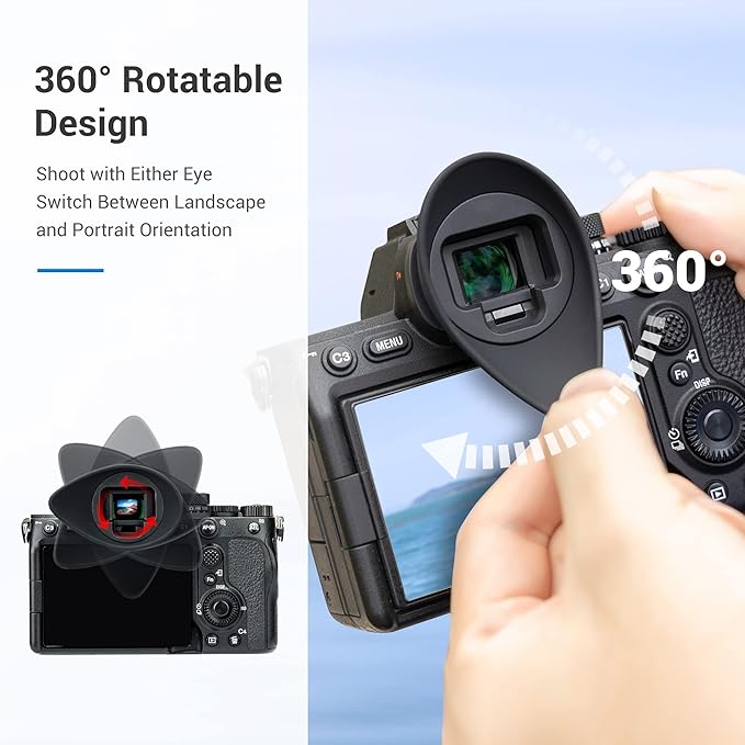 JJC Camera Viewfinder Eyecup Eyepiece for Sony A7R V A7R5 A7 IV A7M4 A7S III A7SIII A7S3 A1 Alpha 1 Replaces Sony FDA-EP19 Eye Cup, Oval Shape Soft Silicone and 360° Rotatable Design