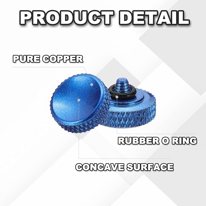 PATIKIL Camera Shutter Button, 2 Pack 12mm Concave Surface Shutter Release Buttons Pure Copper Camera Button for Nikon for Fujifilm for Leica DSLR/SLR, Blue