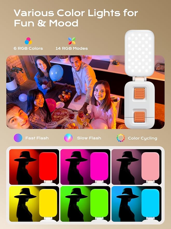10” LED Ring Light with Stand & Phone Holder - 82 LED Selfie Light with Tripod Adapter, Rechargeable 3 Color Temps + 14 RGB Modes for Streaming, Content Creation, Makeup, iPhone & Camera