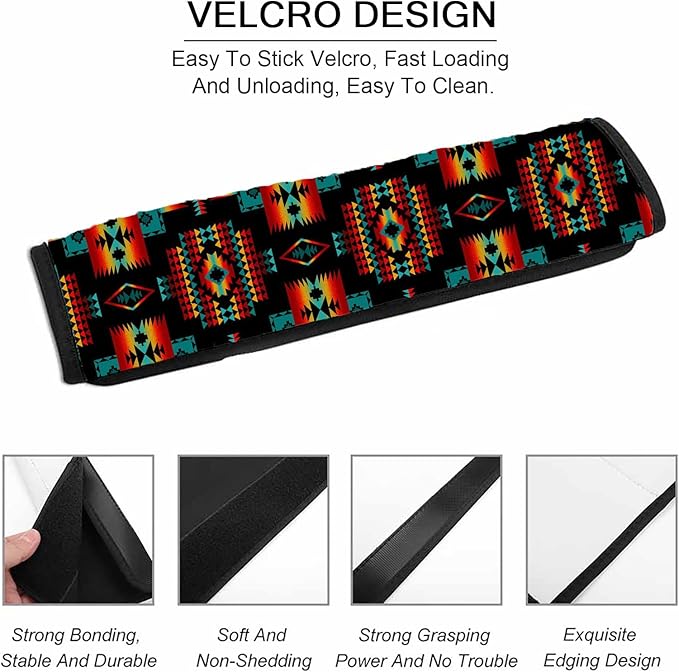 Red Native American Adults Car Seat Belt Covers for Boys and Girls, Carseat Shoulder Padding Soft Car Seat Neck Cover Car Accessories Seat Straps Pads Strap Cover Decoration Accessory for Women Men