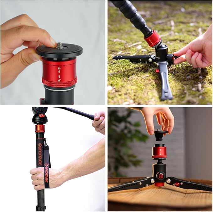 IFOOTAGE Cobra 3 C180F,Camera Monopod with Tripod Base,Carbon Fiber Professional Video Monopod,Suitable for SLR Cameras and Camcorders(71")