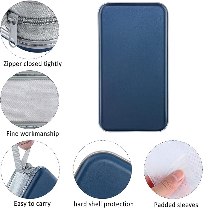 Siveit CD Case, DVD Case Holder 96 Capacity Hard Plastic CD DVD Disc Cases Storage Binder Wallet for Car Home Office Travel (Dark Blue)