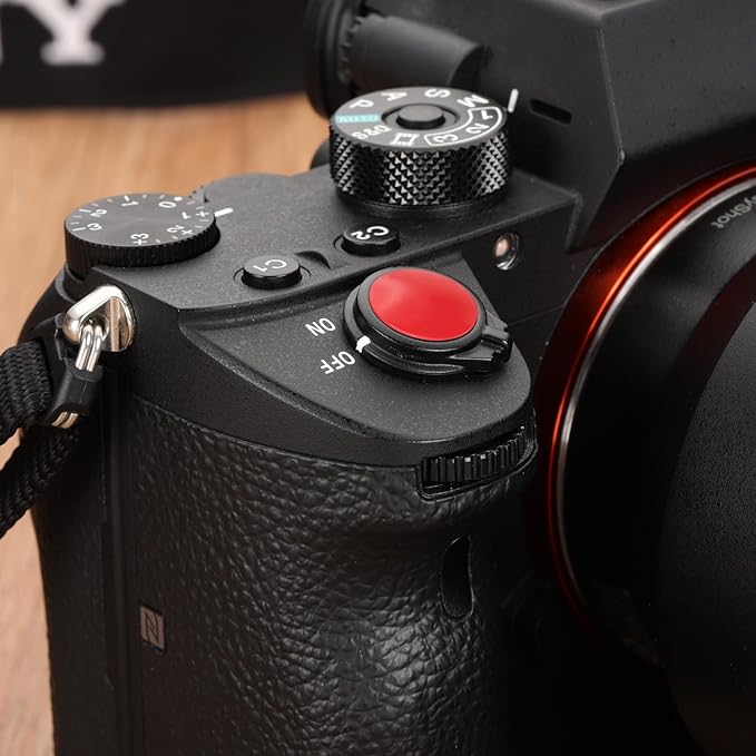 PATIKIL Camera Shutter Button, 10mm Convex Surface Shutter Release Button Pure Copper Camera Buttons for Nikon for Fujifilm for Leica DSLR/SLR, Red