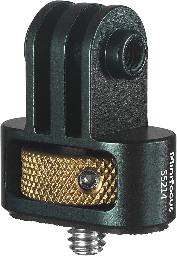 MINIFOCUS Gopro to 1/4" Adapter, Aluminum CNC Tripod Mount for Gopro Hero 13/12/11/10/9/8, Insta360 X5/X4/X3, DJI Osmo, AKASO and Other Standard 1/4" Accessories