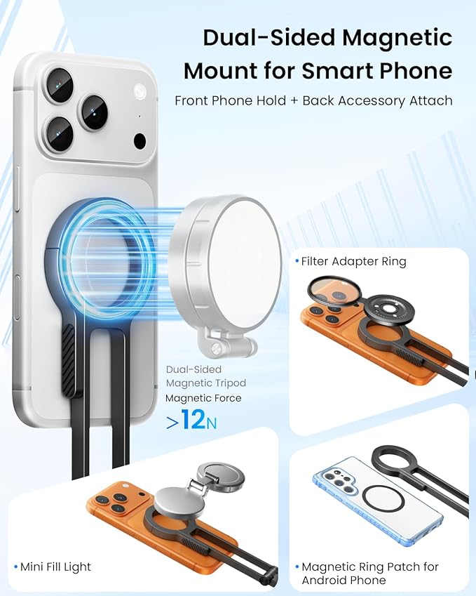 Magnetic Phone Tripod Magnetic Smartphone Stand Phone Mount Tripod for iPhone for Magsafe Selfie Stick