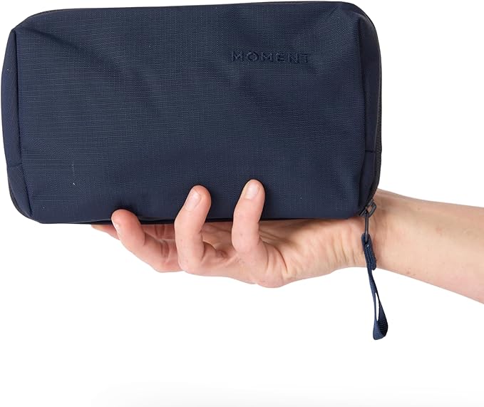 Moment Everything Tech Organizer – Water-Resistant Travel Pouch for Cables, Chargers & Accessories | Regular & Mini Sizes (Navy, Mini)