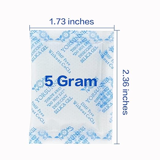 Silica Gel Packets, 5 Gram Desiccants Packs, Moisture Absorbers, Food Grade Silica Gel Desiccant for Storage, Silica Packets for Moisture Control[200 Packs]