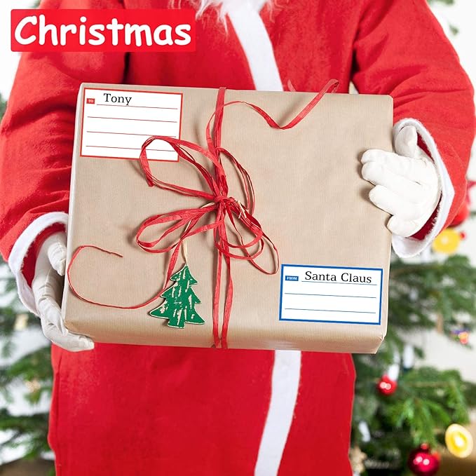 to from Return Address Mailing Labels 160pcs Blank Mail Shipping Permanent Adhesive Postage Guaranteed Stickers 4.5x3.5 Inch Handwriting to/from Gift Tags for School,Home&Office,Red Blue