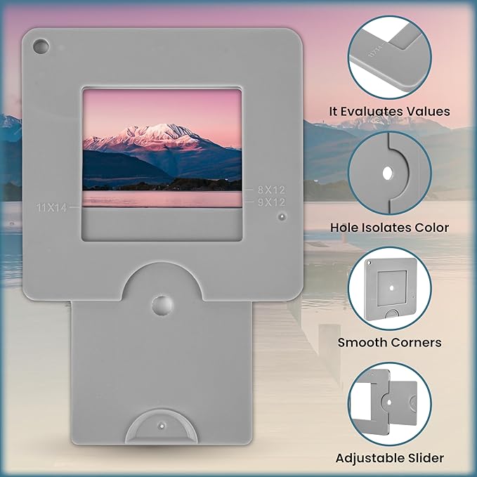 BLUKSYBU ViewFinder & Color Isolation ViewCatcher Sliding Mechanism - Custom Viewfinder & View Finder for Artists | Artist Viewfinder for Painting & Sketching