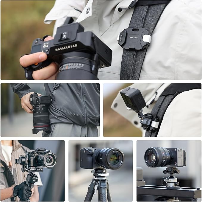 ULANZI F38 Camera Backpack Strap Clip Quick Release Kit for Backpack Straps V2, QR Plate Camera Tripod Mount
