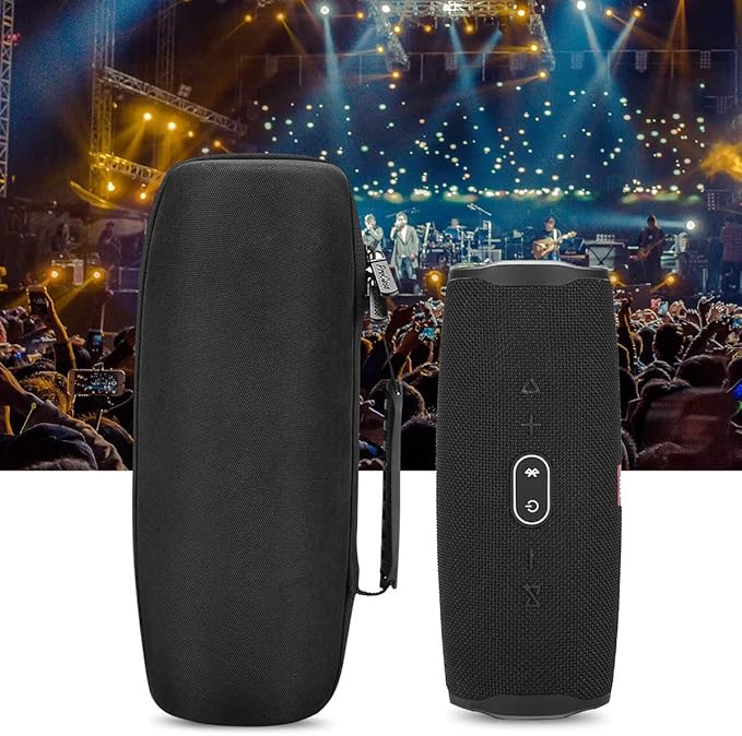 ProCase Carrying Case for JBL Charge 5 / Charge 4, Hard Travel Case Protective Bag for JBL Charge 5 Charge 4 Portable Waterproof Wireless Speaker, Fits USB Plug and Cable –Black