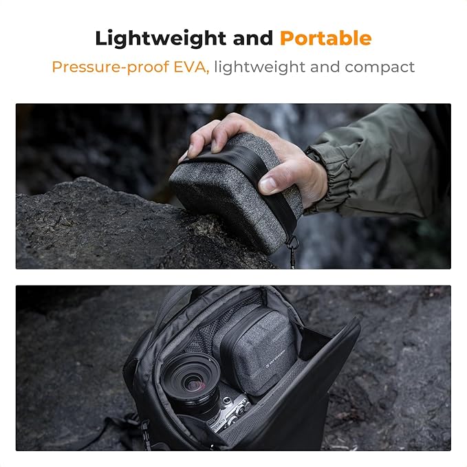 K&F CONCEPT 10 in 1 Lens Filter Case, Hard Shell Camera Filter Pouch Up to 82mm with Hand Strap, Waterproof Camera Lens Filter Storage Wallet for ND UV CPL Filter Pouch