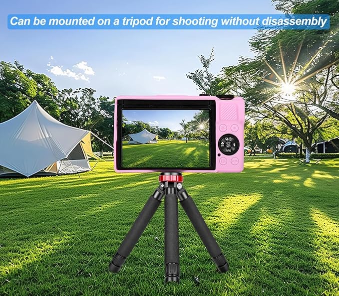 Pocoukate Case for Canon G7X Mark III Camera, Soft Silicone Protective Cover Skin with Removable Lens Cover for Powershot G7X Mark iii, Silicone Case with G7X3 Screen Protector Accessories - Pink