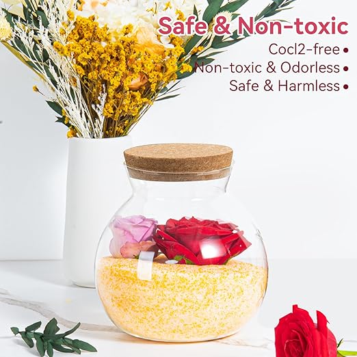 10 LBS Silica Gel Flower Drying (2 Pack 5LBS), Reusable Color Indicating Flower Drying Silica with Brush and User Manual, DIY Wedding Bouquet Flower Preservation Kit, Fine Bead Size<1mm