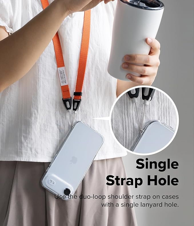 Ringke Shoulder Slim Strap [Adjustable Neck Lanyard Strap] [One-Touch Buckle] for Phone Case, Camera, Keys, and ID Badge