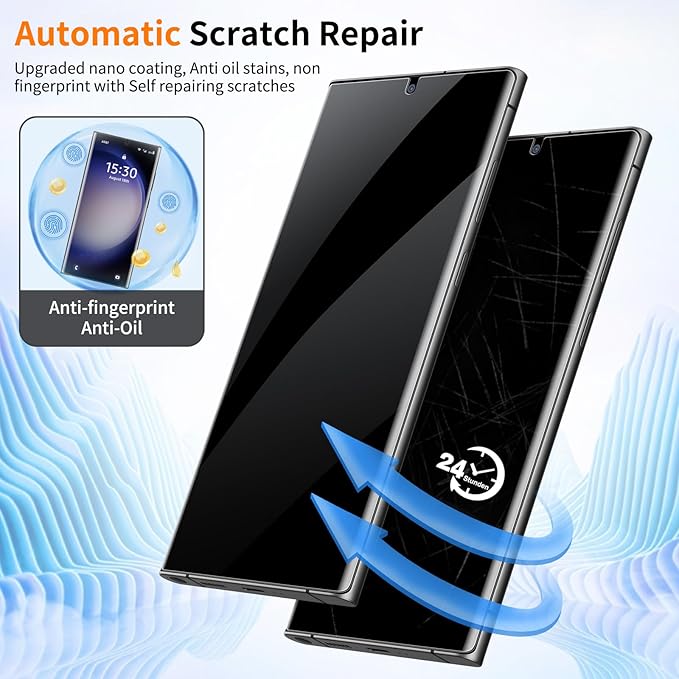 posidentists for Samsung Galaxy S23 Ultra Privacy Screen Protector,2 Pack PET Film [Not Glass],25° Anti-Spy S22 Ultra Screen Protector,Auto Dust-Elimination Installation, Bubble Free,Case Friendly