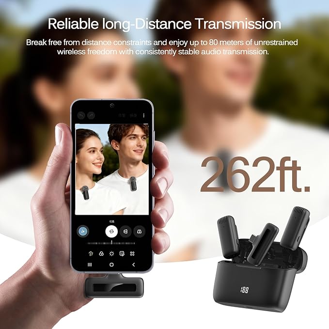 Labstandard Wireless Lavalier Lapel Microphone for iPhone, iPad, mini Video Recording Mic for Interview Video Podcast Vlog YouTube & Livestream, Noise Reduction, Plug & Play (J13 Pro)