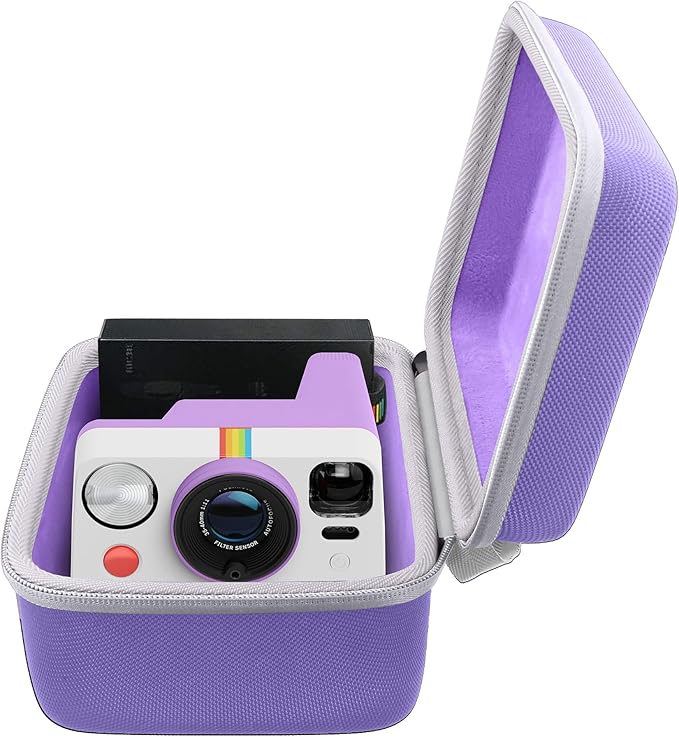 khanka Hard Carrying Case for Polaroid Now 3rd Gen I-Type,Now+ 3rd,Now 2nd,Now+ 2nd Gen,Flip,Originals Now I-Type,Originals Now+,I-2,OneStep+,OneStep 2 Instant Film Camera(Purple Case)