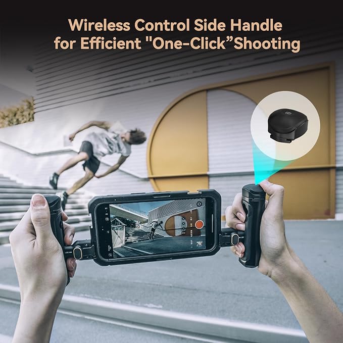 SmallRig Dual Handheld Phone Cage Kit for iPhone 15 Pro Max, Mobile Video Rig Cage Kit with Wireless Quick Release Dual Handles for Video Recording/YouTube/Live Streaming/Vlog