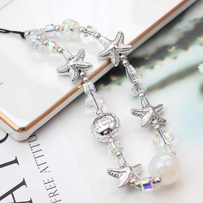 Beaded Camera Wrist Strap, Cute Phone Charms Strap, Pearl Bracelet Wrist Strap, Phone Keychain Decoration for Wallet