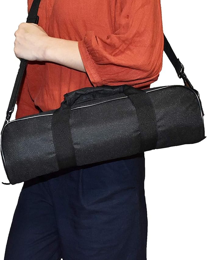 Birsppy Aeiniwer 4.7x3.9x16.5in/12×10×42cm Padded Carrying Tripod Bag，Small Case Thicken with Shoulder Strap and Carry Handle for Tripods,Monopod and Musical Instrument,Durable Nylon,Light Weight
