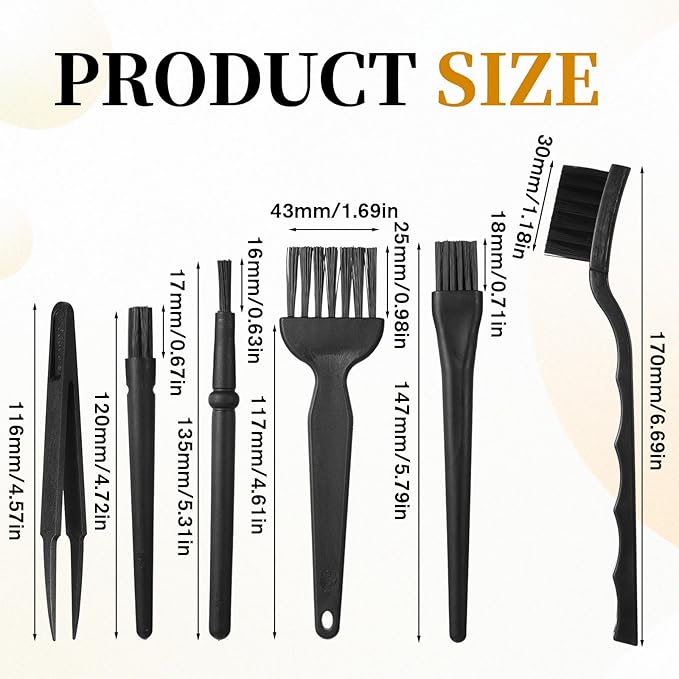 Keyboard Brush Anti Static Brush 6PCS Mini Keyboard Cleaning Brushes Kit Electronic Dust Cleaning Brushes for Computer Motherboard Camera Small Space Remover for Mechanical Keyboards