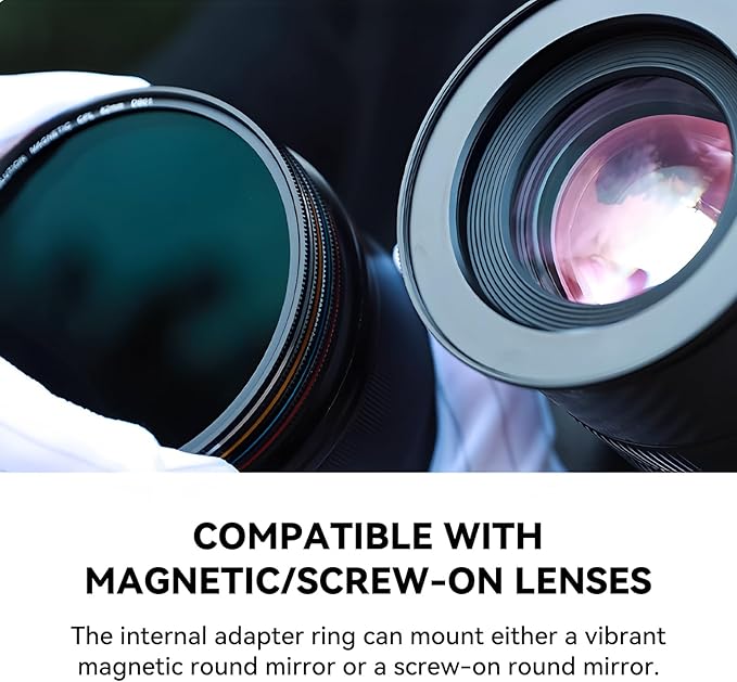 Kase 67-77mm Magnetic Step Up Ring, Aviation Aluminum 0.5s Snap-On Frame for CPL/ND/UV Filters, No Vignette 16mm Wide-Angle DSLR Mirrorless Video, Replaces Screw-Mount Rings