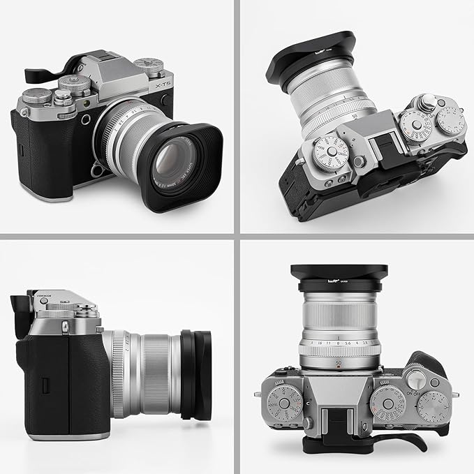 Haoge LH-X50 Bayonet Square Metal Lens Hood for Fujifilm Fuji Fujinon XF 50mm F2 R WR Lens on X-Pro2 X-Pro1 X-T2 X-T1 X-T20 X-T10 X-E2S X-A5 X-A20 X-E3 X-H1