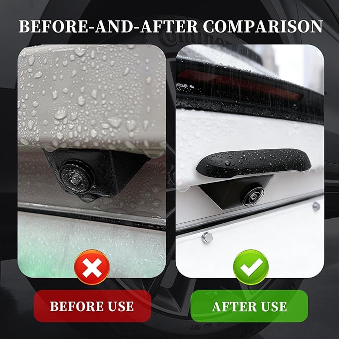 Silicone Car Backup Camera Rain Shield,Soft Wider Backup Camera Rain Cover for Providing Clear Reversing Image,Universal Self-Adhesive Reverse Cameras Rains Cover Car Accessories (Small)