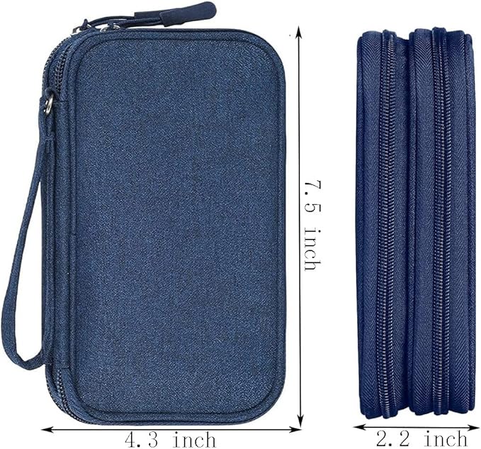 Dealcase Universal Electronics Accessories Case, Waterproof Portable Cable Organizer Bag, Multifunctional Travel Digital Accessories Storage Bag, Navy Blue