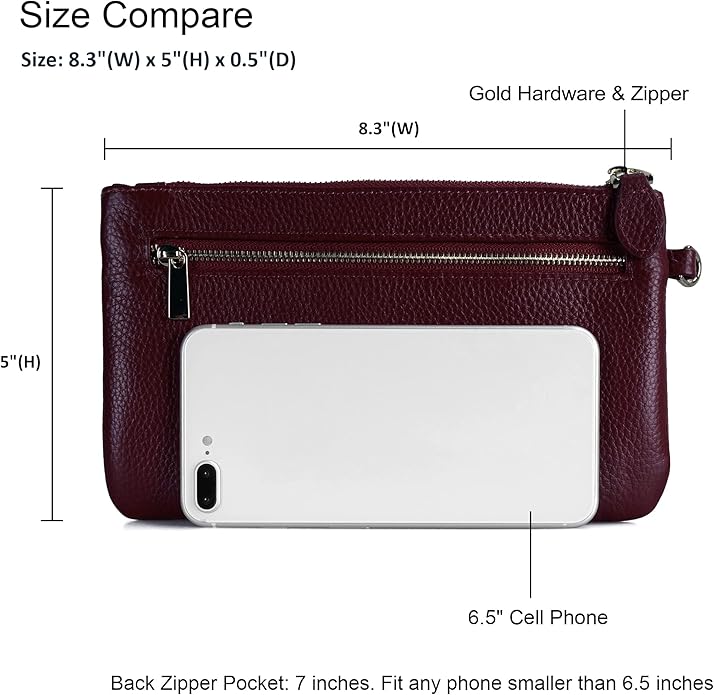 befen Genuine Leather Wristlet Clutch RFID Blocking Bag Cell Phone Wallet Purse Wristlet Wallet Purses and Handbags for Women