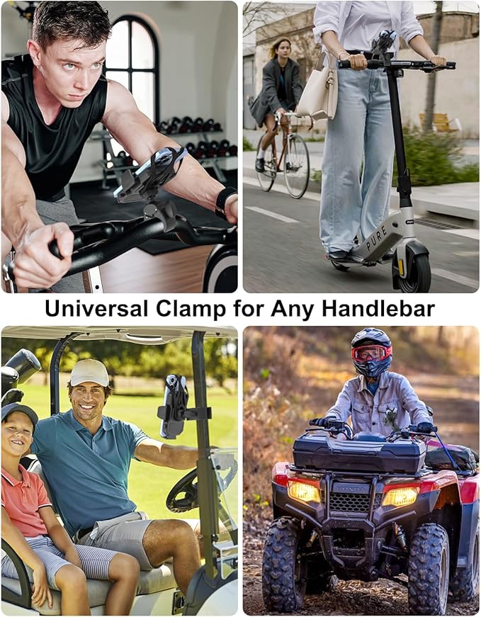 Tractor Phone Clamp Mount, [Upgraded Secure Tether] Stable Cellphone Clip for Forklift/Farming Machine, Front Loader Clip Holder for iPhone 16 15 14, Galaxy S25 S24, 4-7" Phone with Thick Case