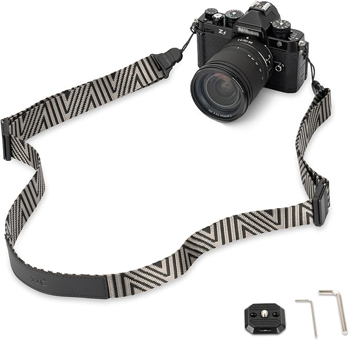 JJC DSLR Neck Strap with Patented Quick Release Buckles, Universal Adjustable Shoulder Sling Strap for Canon Nikon Sony Fujifilm Olympus Pentax DSLR SLR Cameras (Silver Grey)
