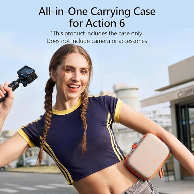 AuyKoo Carrying Case for DJI Osmo Action 6 Accessories, Waterproof Hard Carrying Bag for Camera Batteries Filter Mount, DJI Osmo Case Hard Shell Action Camera Bag