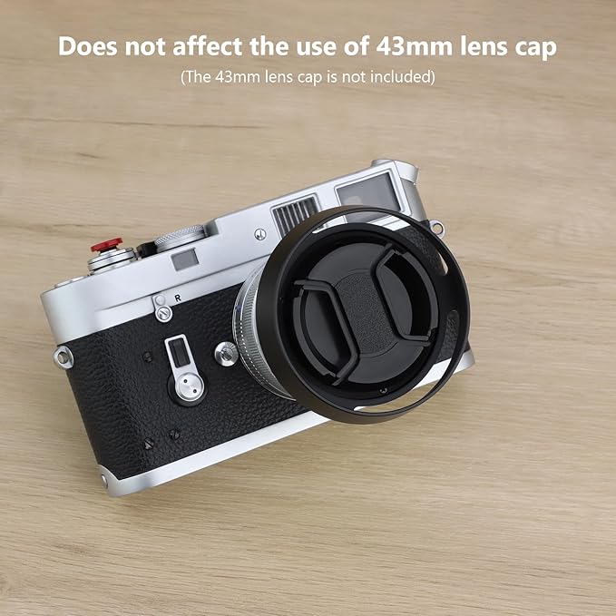 Haoge LH-ZV05 Round Metal Lens Hood for Carl Zeiss Biogon T* 2/35 35mm f2 ZM, C Biogon T* 2.8/35 35mm f2.8 ZM, Planar T* 2/50 50mm f2 ZM; Voigtlander NOKTON Classic 35mm f1.4 VM, 40mm f1.4 VM as LH-6