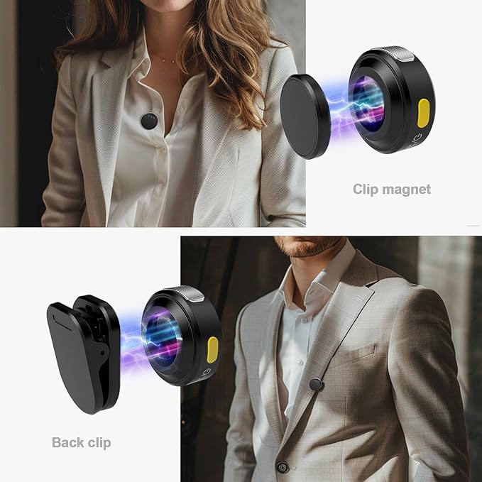 Rythflo Wireless Lavalier Microphone for iPhone/Android with Lightning/USB C(2 TX+2 RX+Charging Case), Mini Microphone with Noise Cancellation, 35H Battery, Clip on Lapel Mic for Video Recording Vlog