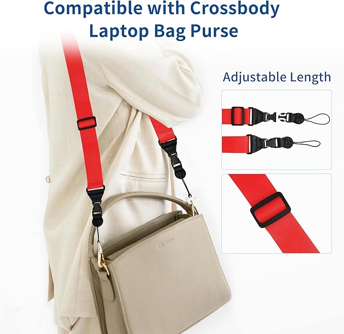 Adjustable iPad Binocular Camera Strap, Comfortable Shoulder Strap Nylon Neck Lanyard for iPad/Samsung Tablet Case,Crossbody Laptop Luggage Bag (Red)