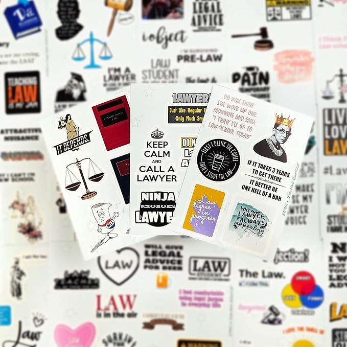 BulbaCraft 100 Pcs Law School Stickers, Lawyer Stickers, Law School Gifts, Gifts for Women & Men