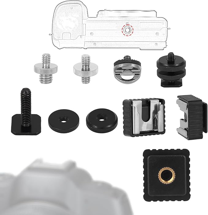 30pcs Camera Tripod Mount Kit, Camera Tripod Adapter Screw Kit Including 1/4 to 3/8 Inch Threaded Converters & 1/4 Inch Swivel Ball Head for DSLR Cameras, Monopods, etc