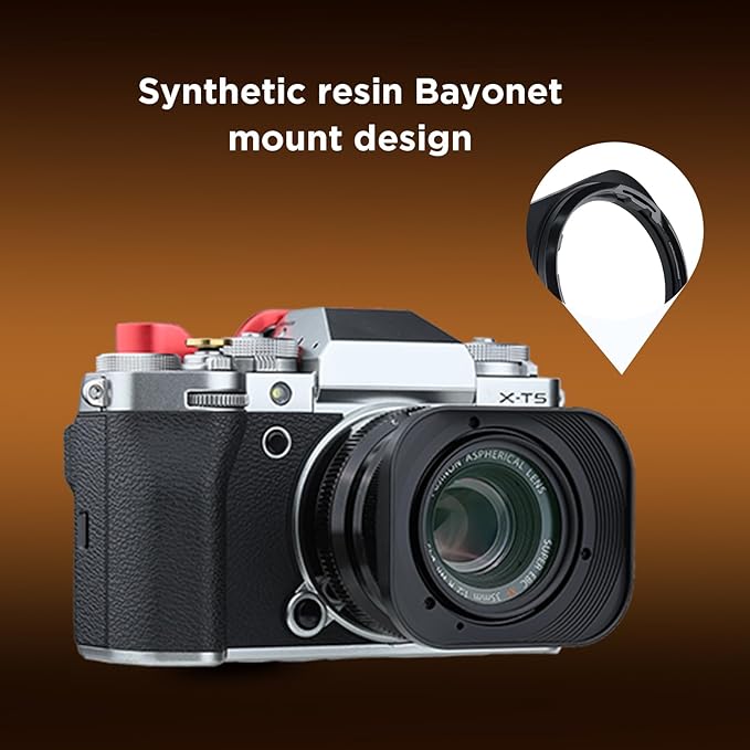 Haoge LH-X35 Bayonet Square Metal Lens Hood for Fujifilm Fuji Fujinon XF35mmF2 XF 35mm f/2 R WR and XF23mmF2 XF 23mm f2 R WR Lens on X-Pro3 X-Pro2 X-T4 X-T3 X-T30 X-T20 Replace LH-XF35-2