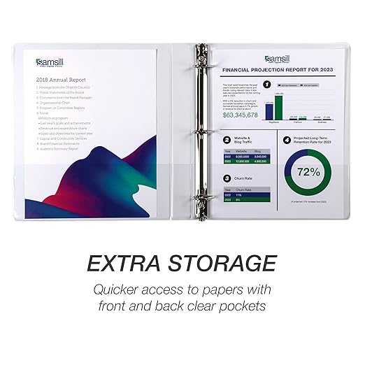 Samsill Durable 1 inch 3 Ring Binder, Made in USA, D Ring Binder, FSC 100% Recycled Chipboard, White