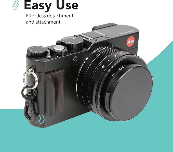 Foto&Tech Small Quick Release Adapter Clip for Camera with Round Lugs for Camera Strap, 33lb Breaking Force (5 Set, Black)