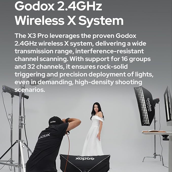 Godox X3 Pro C X3Pro C Touchscreen TTL Flash Trigger for Canon, 2.4G Wireless, 2.4" LCD Screen, Bluetooth Integration & APP Control, Wireless Speedlight Transmitter (Godox X3-C Upgrade)