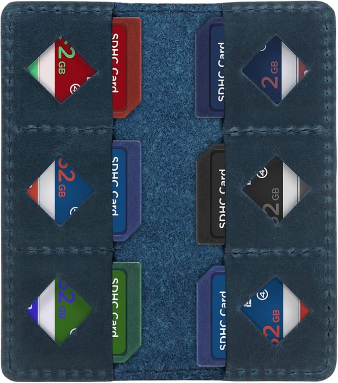 MegaGear Leather SD Card Holder with 12 Card Slots