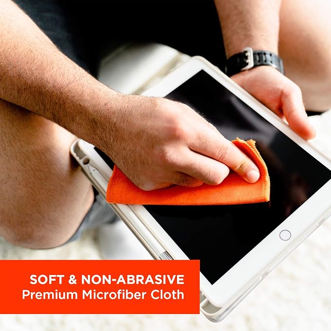 WHOOSH! Screen Shine Pocket 0.3 fl oz – Powerful Computer Screen Cleaner for Car, Laptop, Phone & Eyeglasses – Streak-Free Screen Cleaner Spray and Wipe, Sleek Leak-Free Bottle with Microfiber Cloth